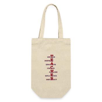 Teacher Inspirational Words Mentor Inspire Educate - Gift Bag for Bottles - nature - Front