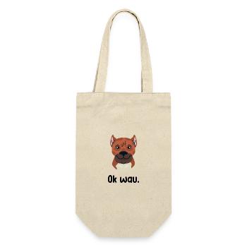 Ok wau mit Cimarron Hundeliebhaber - Geschenkbeutel für Flaschen - Natur - Vorne