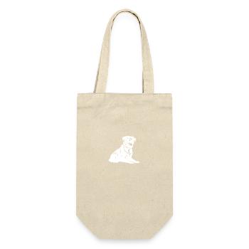 Rottweiler Hund Silhouette - Geschenkbeutel für Flaschen - Natur - Vorne