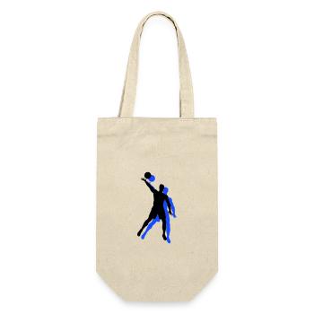 Volleyball Spieler Symbol - Geschenkbeutel für Flaschen - Natur - Vorne