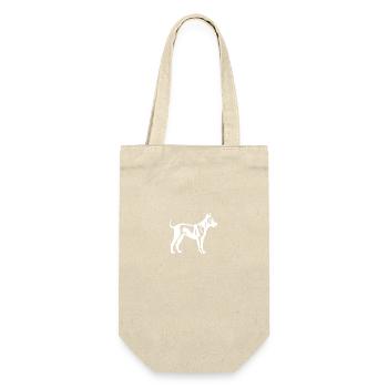 Bull Terrier Hund Silhouette - Geschenkbeutel für Flaschen - Natur - Vorne