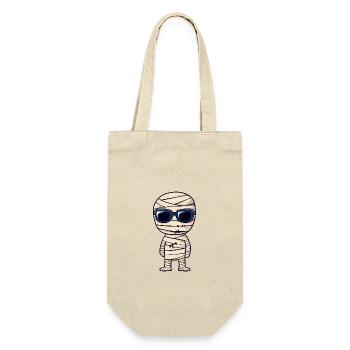 Mumie Halloween Cool - Geschenkbeutel für Flaschen - Natur - Vorne
