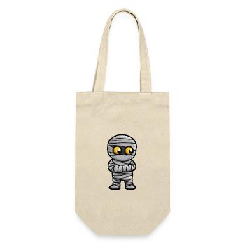 Mumie Halloween Cartoon - Geschenkbeutel für Flaschen - Natur - Vorne