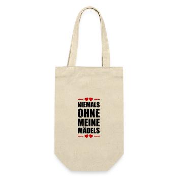 Niemals Ohne Meine Mädels Team - Geschenkbeutel für Flaschen - Natur - Vorne
