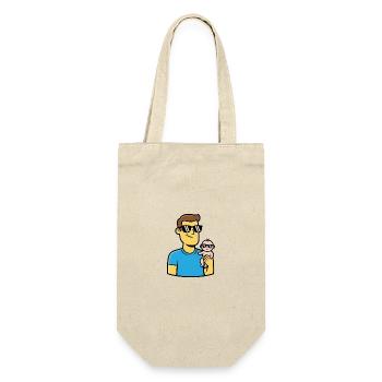 Dad & Baby | Cool father & child partner look - Gift Bag for Bottles - nature - Front