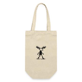 Moose Silhouette im Wald - Geschenkbeutel für Flaschen - Natur - Vorne