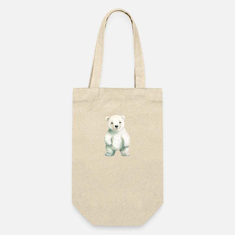 Eisbär Eisbär Klassenmaskottchen - Geschenkbeutel für Flaschen - Natur