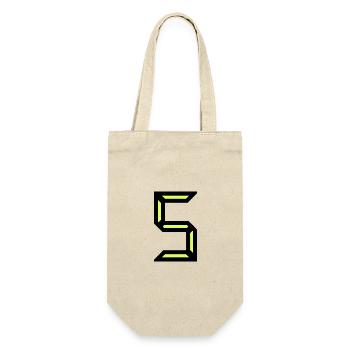 5. 5 JAHRE. 5-JÄHRIGES JUBILÄUM. GEBURTSTAG 5 JAHRE. - Geschenkbeutel für Flaschen - Natur - Vorne