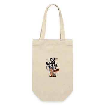I Do What I Want I Am A Dachshund - Geschenkbeutel für Flaschen - Natur - Vorne