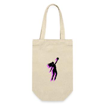 Volleyball Spielerin Symbol - Geschenkbeutel für Flaschen - Natur - Vorne