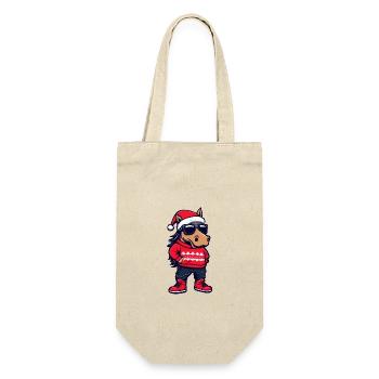Horse Christmas X-Mas - Gift Bag for Bottles - nature - Front