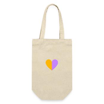 Coeur bicolore jaune-lilas - Sac à bouteille - nature - Devant