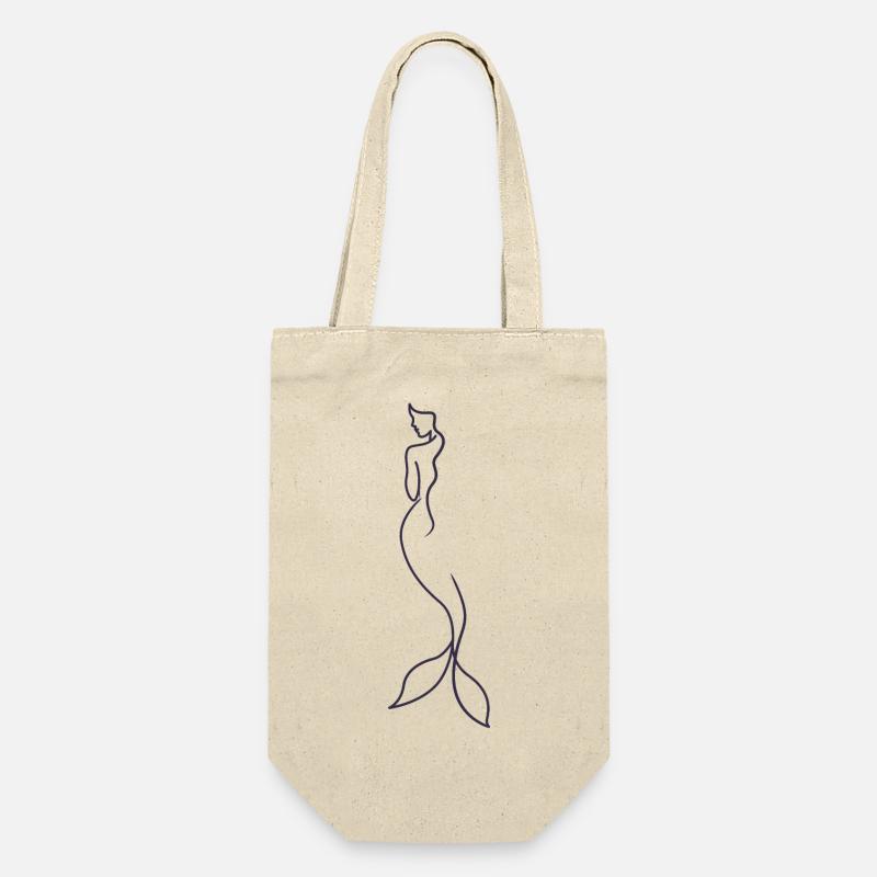 Sirène silhouette conte de fées dessiné à la main - Sac à bouteille - nature