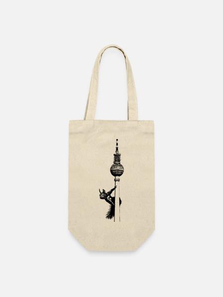 Fernsehturm Berlin mit Eichhörnchen / Grafik - Geschenkbeutel für Flaschen - Natur
