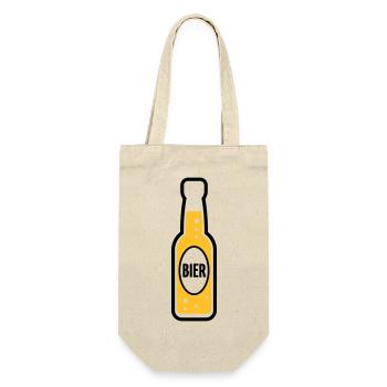 Bierflasche (Bier / Bierchen / POS 2C) - Geschenkbeutel für Flaschen - Natur - Vorne