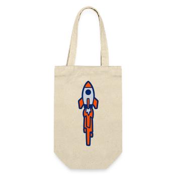 Launching Rocket Silhouette - Gift Bag for Bottles - nature - Front