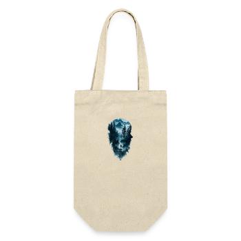 Natur Silhouette Wald Frau - Geschenkbeutel für Flaschen - Natur - Vorne