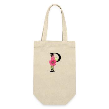 Elegant letter 'P' with flowers - Gift Bag for Bottles - nature - Front
