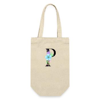 Elegant letter 'P' with flowers - Gift Bag for Bottles - nature - Front