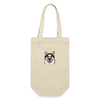 Funny Dog - Geschenkbeutel für Flaschen - Natur - Vorne