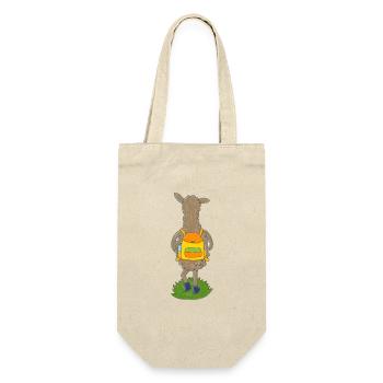 Llama with colorful backpack - Gift Bag for Bottles - nature - Front