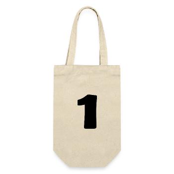 1. 1 JAHR. 1. JAHRESTAG. 1 JAHR GEBURTSTAG - Geschenkbeutel für Flaschen - Natur - Vorne
