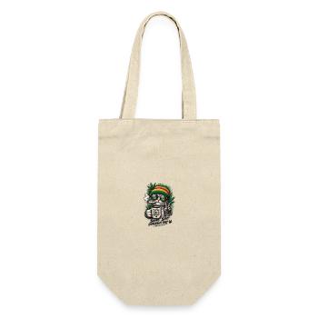 Rasta Katze, Kaffee, Gras, Wiederholung, Wiederholung - Geschenkbeutel für Flaschen - Natur - Vorne