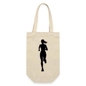 Silhouette de la coureuse marathonienne - Sac à bouteille - nature - Devant