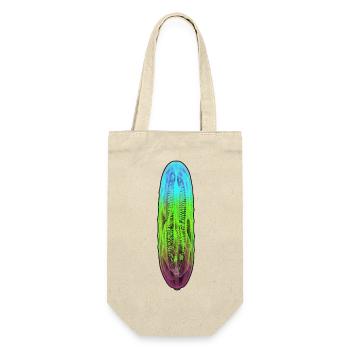 Bunte Röntgen Gurke Vegan - Geschenkbeutel für Flaschen - Natur - Vorne