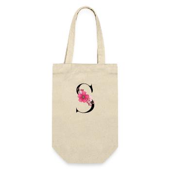 Elegant letter 'S' with flowers - Gift Bag for Bottles - nature - Front