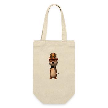 Leo der Otter ohne Schotter - Geschenkbeutel für Flaschen - Natur - Vorne