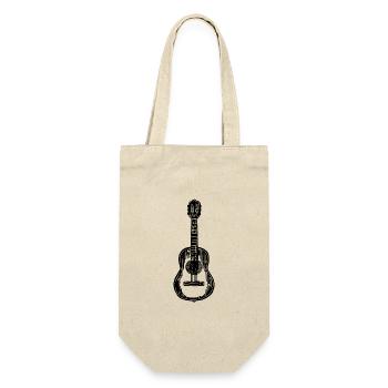 Gitarre Gitarrist - Geschenkbeutel für Flaschen - Natur - Vorne
