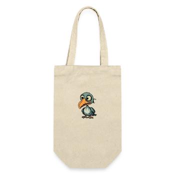 Pelikan Vogel Halloween Lustig Zombie - Geschenkbeutel für Flaschen - Natur - Vorne