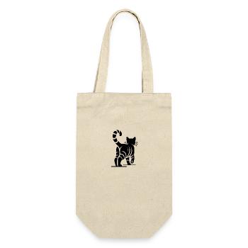 Rückansicht einer eleganten Katze mit Streifen - Geschenkbeutel für Flaschen - Natur - Vorne