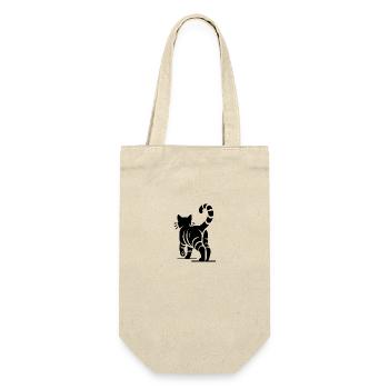 Geometric Cat with Stripes - Gift Bag for Bottles - nature - Front
