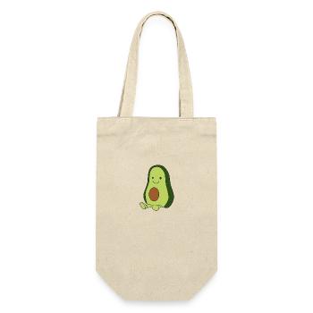 Comic-Avocado Blick nach links - Geschenkbeutel für Flaschen - Natur - Vorne