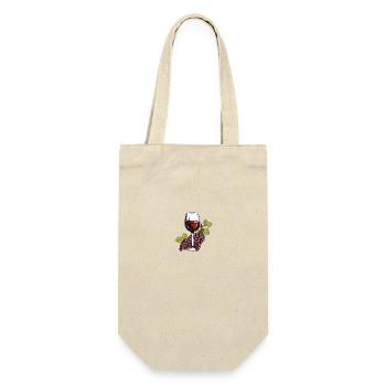 Wine Glass Grapes Wine - Gift Bag for Bottles - nature - Front