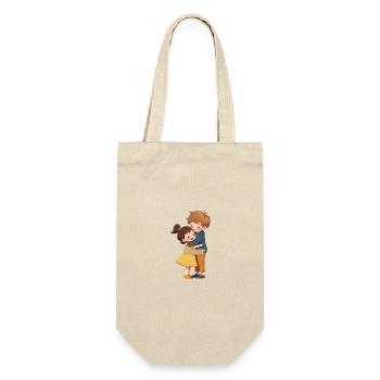 Câlins et Bonjour entre enfants - Sac à bouteille - nature - Devant
