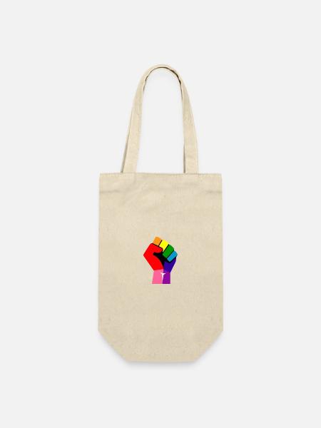 Queer Faust erhoben - Geschenkbeutel für Flaschen - Natur