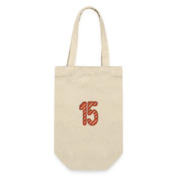 15. 15 ANS. 15e ANNIVERSAIRE. ANNIVERSAIRE 15 ANS. - Sac à bouteille - nature - Devant