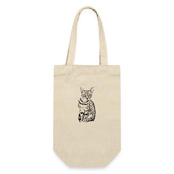 chat noir chat chaton doux cadeau de Noël - Sac à bouteille - nature - Devant