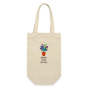Reduce Reuse Recycle Klima retten - Geschenkbeutel für Flaschen - Natur - Vorne