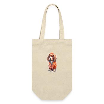 Funny spaniel in dog clothes. - Gift Bag for Bottles - nature - Front