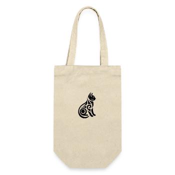 Tattoo Minimalist Line Art Cat - Gift Bag for Bottles - nature - Front