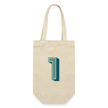 1. 1 JAHR. 1. JAHRESTAG - Geschenkbeutel für Flaschen - Natur - Vorne