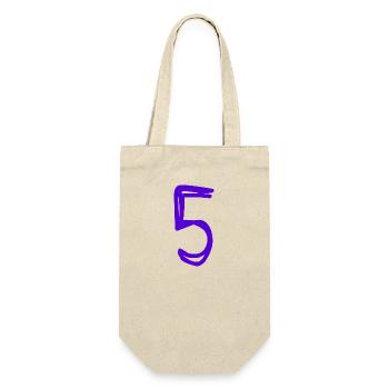 5 ANS. 5e ANNIVERSAIRE. ANNIVERSAIRE 5 ANS. 5 - Sac à bouteille - nature - Devant
