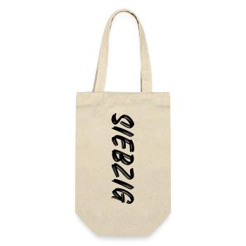 70. Geburtstag / Siebzig / 70 - Geschenkbeutel für Flaschen - Natur - Vorne