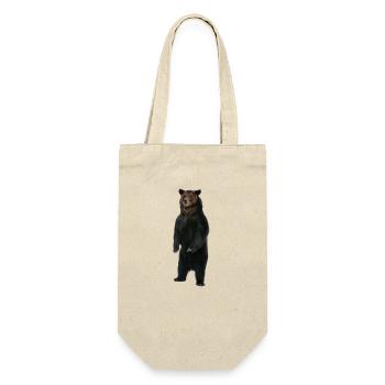 Stehender Bär - Geschenkbeutel für Flaschen - Natur - Vorne