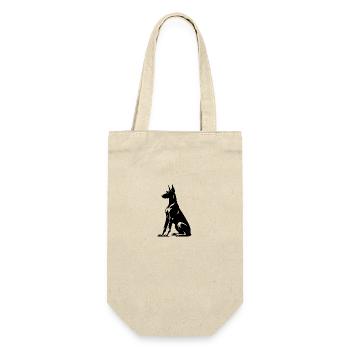 Stylized Doberman Dogs Silhouette - Gift Bag for Bottles - nature - Front