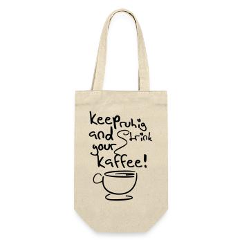 Kaffee Büro Humor Fun lustig Spruch - Geschenkbeutel für Flaschen - Natur - Vorne